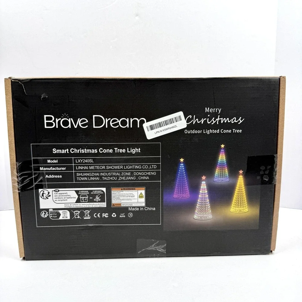 Brave Dream LXY240SL Smart Christmas Cone Tree‎ Light 8FT Outdoor LED Remote